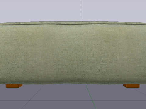 Heritage Moss Fabric Ottoman Bench 3D 모델