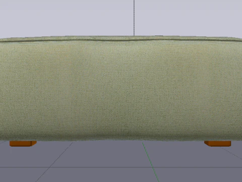 Heritage Moss Fabric Ottoman Bench 3D Model