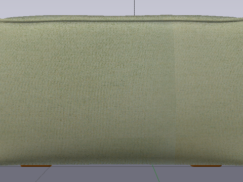 Heritage Moss Fabric Ottoman Bench 3D 모델