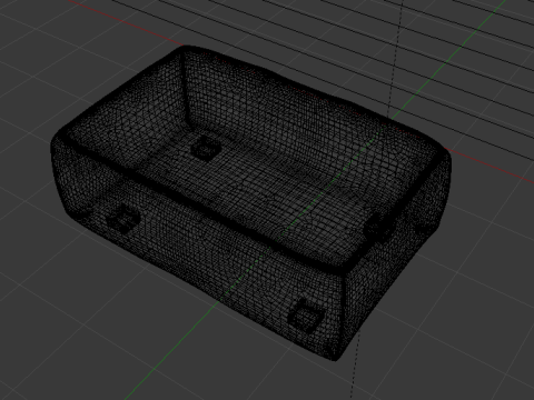 Heritage Moss Fabric Ottoman Bench 3D 모델