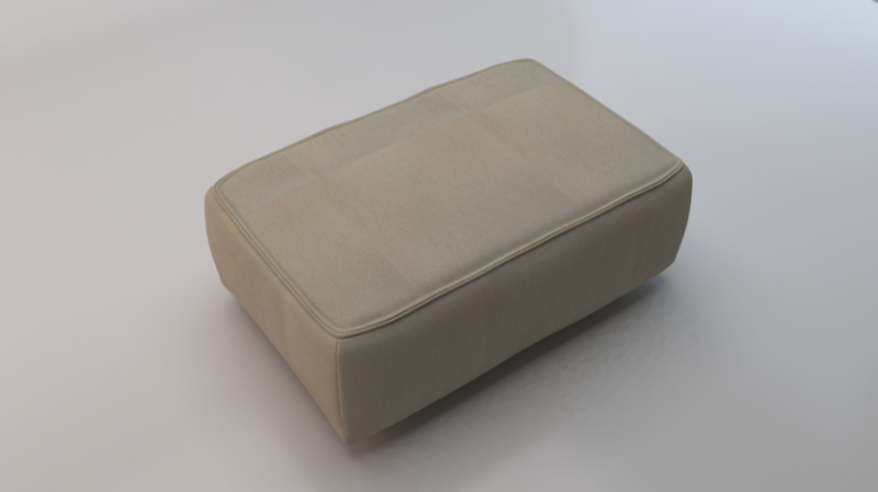Heritage Papyrus Fabric Ottoman Bench 3D Model .c4d .max .obj .3ds .fbx .stl .blend 
