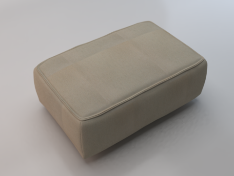 Heritage Papyrus Fabric Ottoman Bench Model 3D