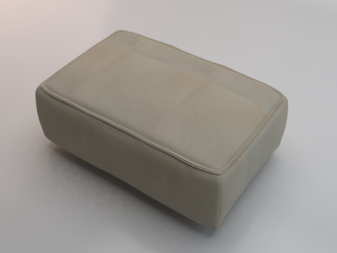 Heritage Papyrus Fabric Ottoman Bench 3D Model