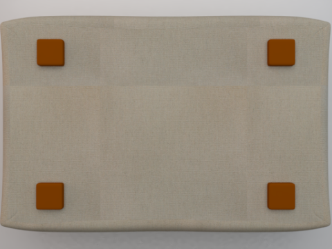 Heritage Papyrus Fabric Ottoman Bench 3D Model