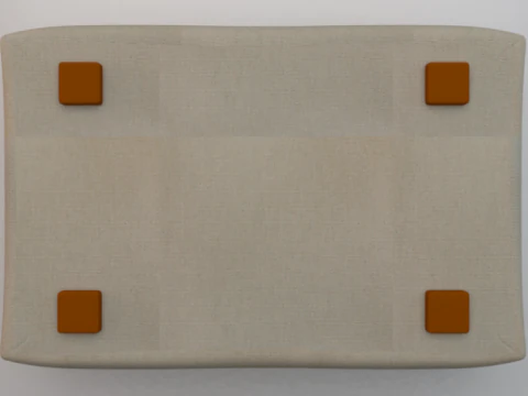 Heritage Papyrus Fabric Ottoman Bench 3D Model