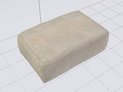 Heritage Papyrus Fabric Ottoman Bench 3D Model