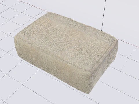 Heritage Papyrus Fabric Ottoman Bench 3D Model