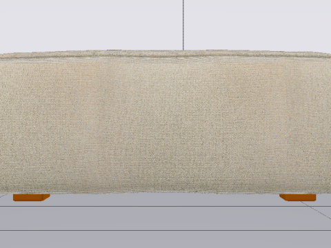 Heritage Papyrus Fabric Ottoman Bench 3D Model