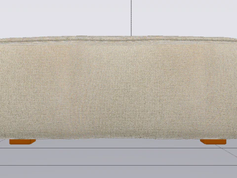 Heritage Papyrus Fabric Ottoman Bench 3D Model