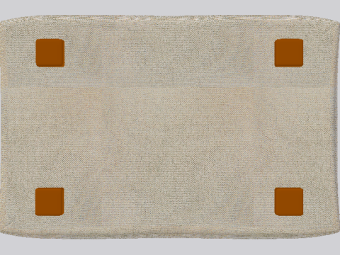 Heritage Papyrus Fabric Ottoman Bench 3D Model