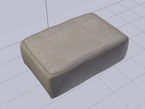 Heritage Papyrus Fabric Ottoman Bench 3D Model