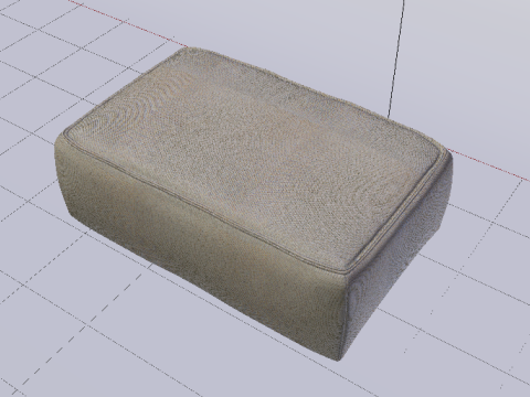 Heritage Papyrus Fabric Ottoman Bench 3D Model