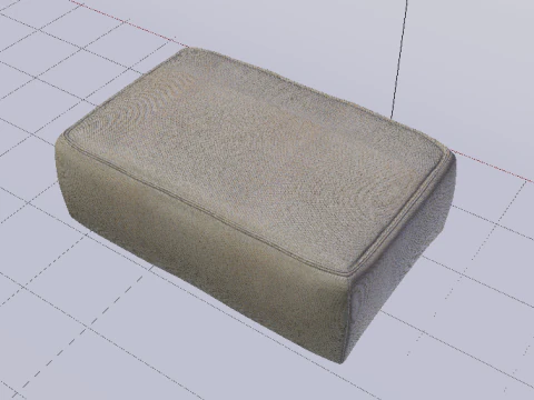 Heritage Papyrus Fabric Ottoman Bench 3D Model