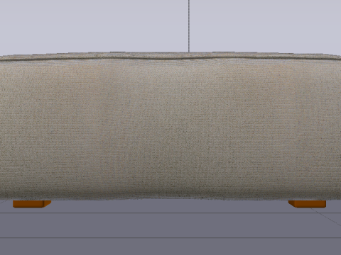 Heritage Papyrus Fabric Ottoman Bench 3D Model