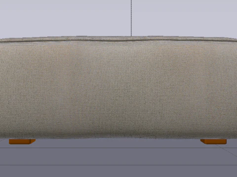 Heritage Papyrus Fabric Ottoman Bench 3D Model