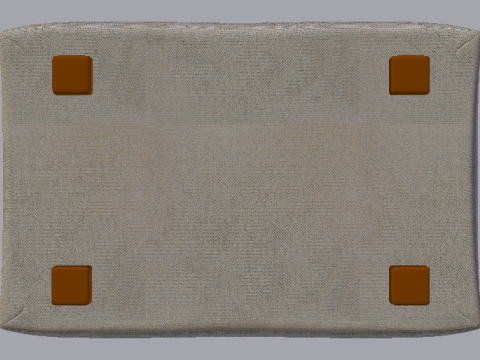 Heritage Papyrus Fabric Ottoman Bench 3D Model