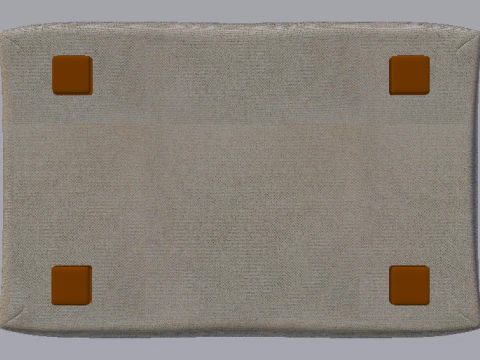Heritage Papyrus Fabric Ottoman Bench 3D Model
