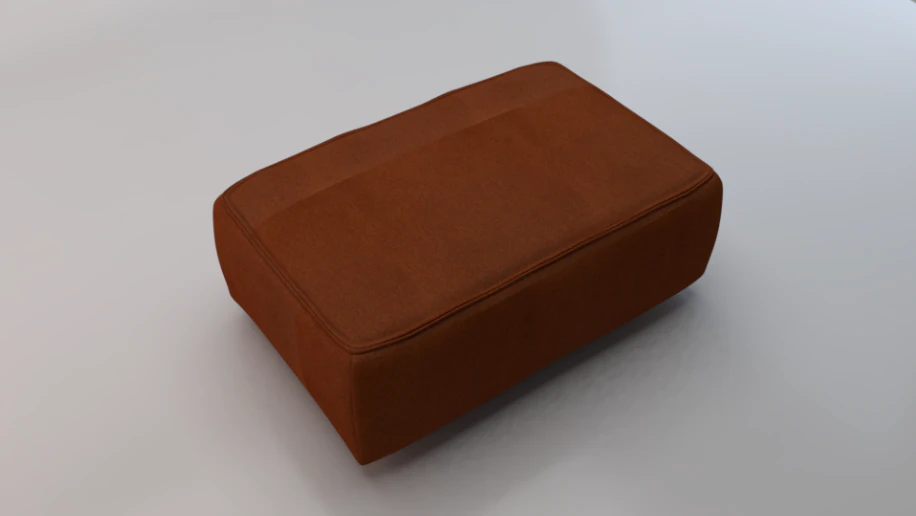 Heritage Rust Fabric Ottoman Bench 3D Model .c4d .max .obj .3ds .fbx .stl .blend 