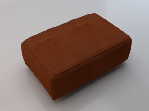 Heritage Rust Fabric Ottoman Bench 3D Model