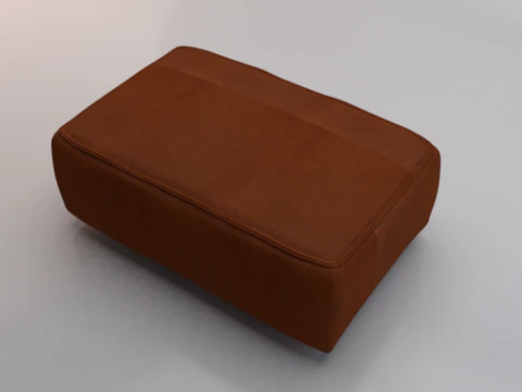 Heritage Rust Fabric Ottoman Bench 3D Model