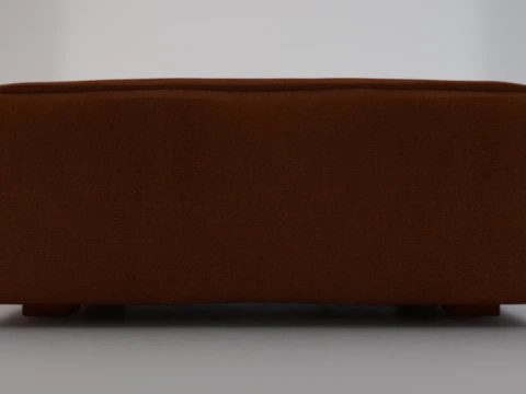 Heritage Rust Fabric Ottoman Bench 3D Model