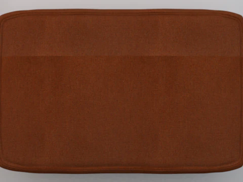Heritage Rust Fabric Ottoman Bench 3D Model
