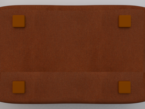Heritage Rust Fabric Ottoman Bench Modelo 3D