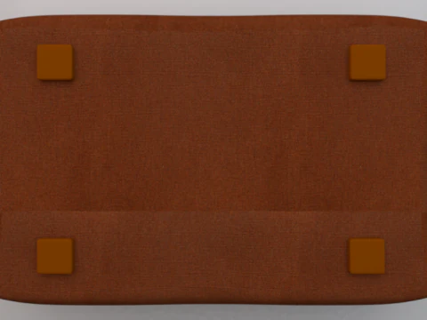 Heritage Rust Fabric Ottoman Bench 3D Model
