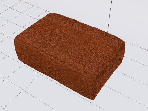 Heritage Rust Fabric Ottoman Bench Modelo 3D