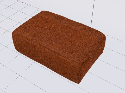 Heritage Rust Fabric Ottoman Bench 3D Model