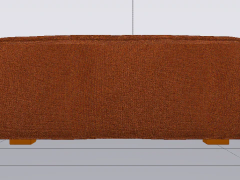Heritage Rust Fabric Ottoman Bench 3D Model
