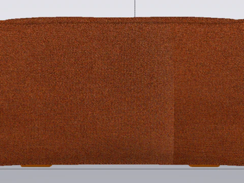 Heritage Rust Fabric Ottoman Bench 3D Model