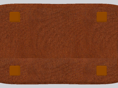 Heritage Rust Fabric Ottoman Bench Modelo 3D