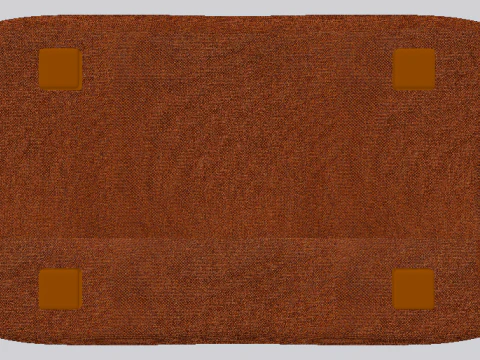 Heritage Rust Fabric Ottoman Bench 3D Model