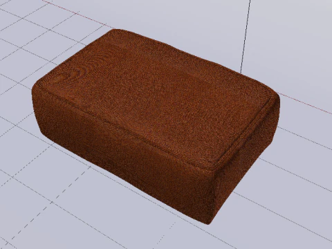 Heritage Rust Fabric Ottoman Bench 3D Model