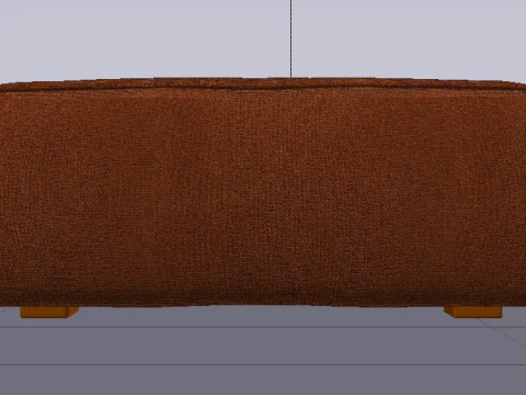 Heritage Rust Fabric Ottoman Bench 3D Model