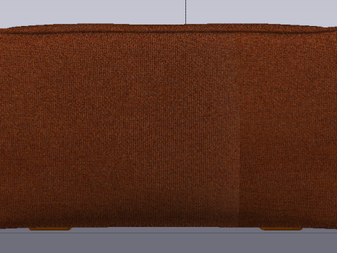 Heritage Rust Fabric Ottoman Bench Modelo 3D