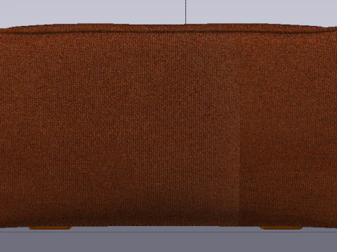 Heritage Rust Fabric Ottoman Bench 3D Model