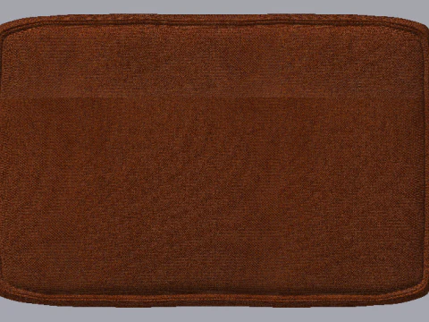 Heritage Rust Fabric Ottoman Bench 3D Model