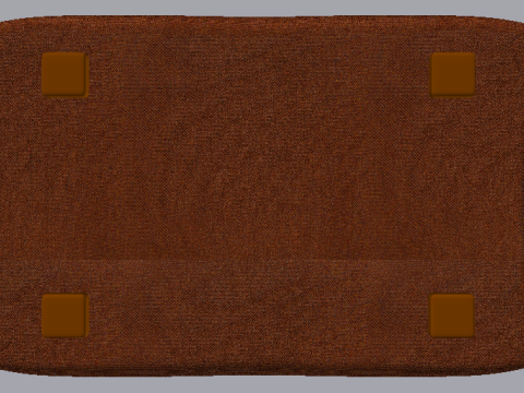 Heritage Rust Fabric Ottoman Bench Modelo 3D