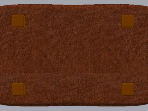 Heritage Rust Fabric Ottoman Bench 3D Model