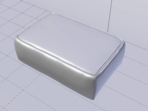 Heritage Rust Fabric Ottoman Bench 3D Model