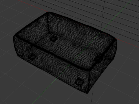 Heritage Rust Fabric Ottoman Bench 3D Model