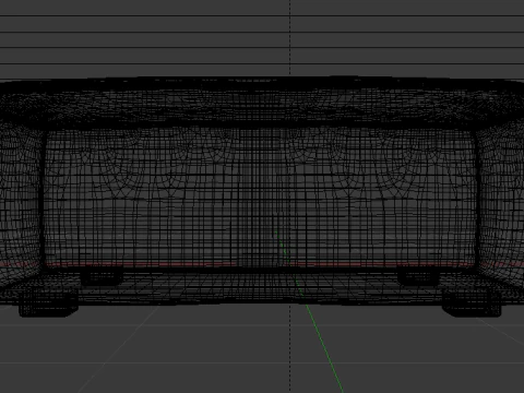 Heritage Rust Fabric Ottoman Bench 3D Model