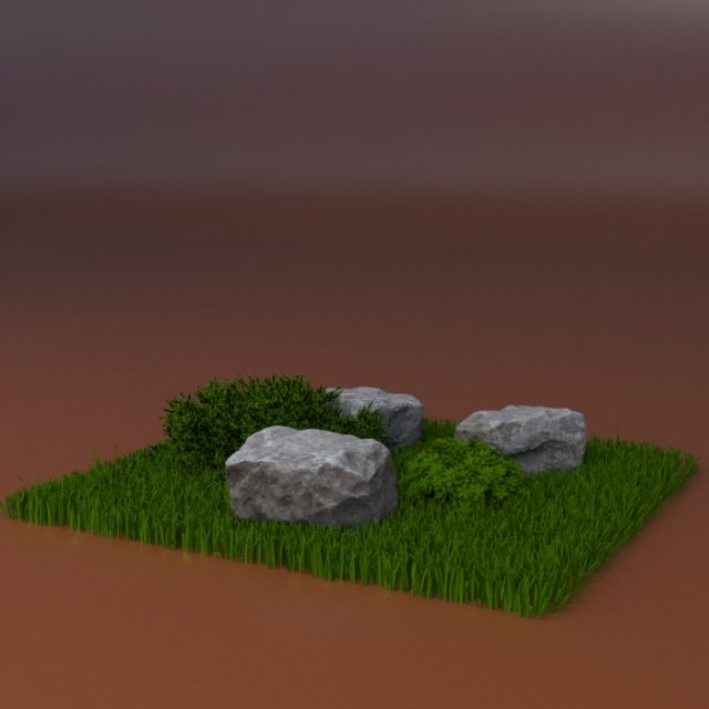 grass and stones Modelo 3D .c4d .max .obj .3ds .fbx .stl .blend