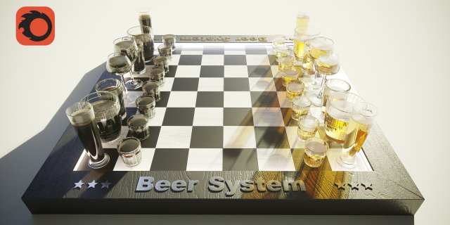chess beer 3D Модель .c4d .max .obj .3ds .fbx .stl .blend 