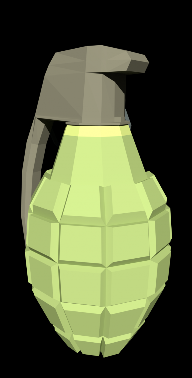 low poly hand grenade 3D 모델 .c4d .max .obj .3ds .fbx .stl .blend 