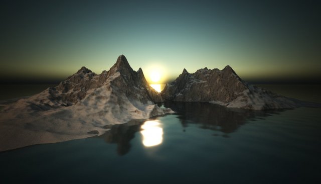 exterior 001 mountain winter and water 3D Model .c4d .max .obj .3ds .fbx .stl .blend 