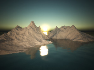 exterior 001 mountain winter and water 3D Model