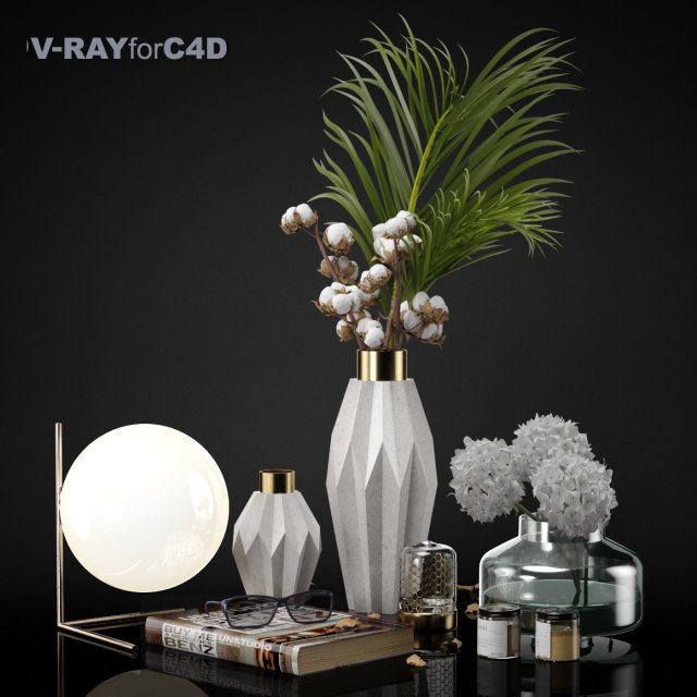 decorative set 002 3D Model .c4d .max .obj .3ds .fbx .stl .blend 